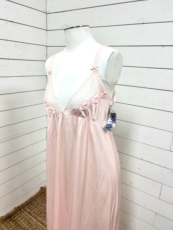 Vintage Lorraine night gown with tags nwt pink me… - image 7