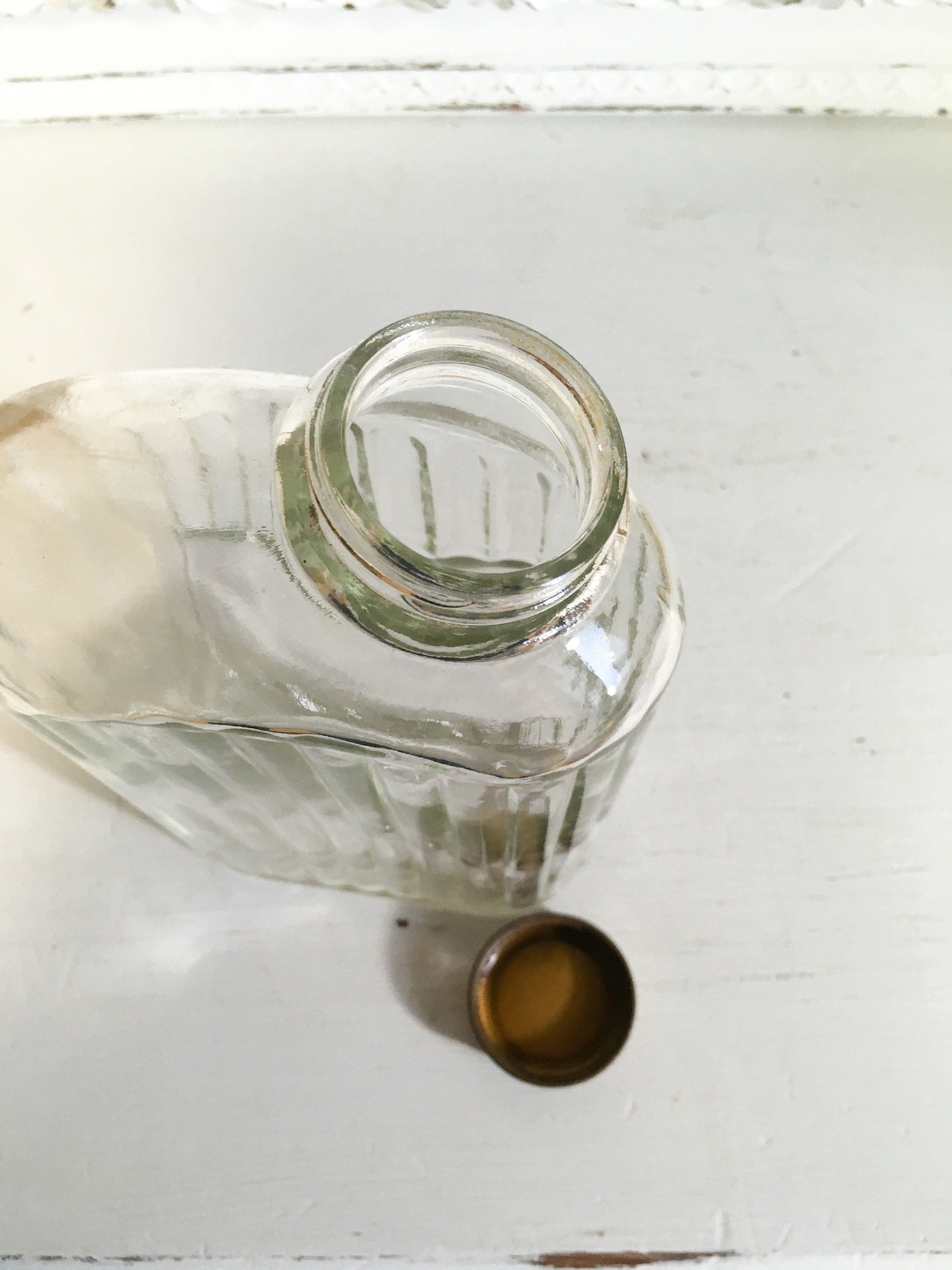 Vintage glass water bottle refrigerator bottle anchor hocking Etsy