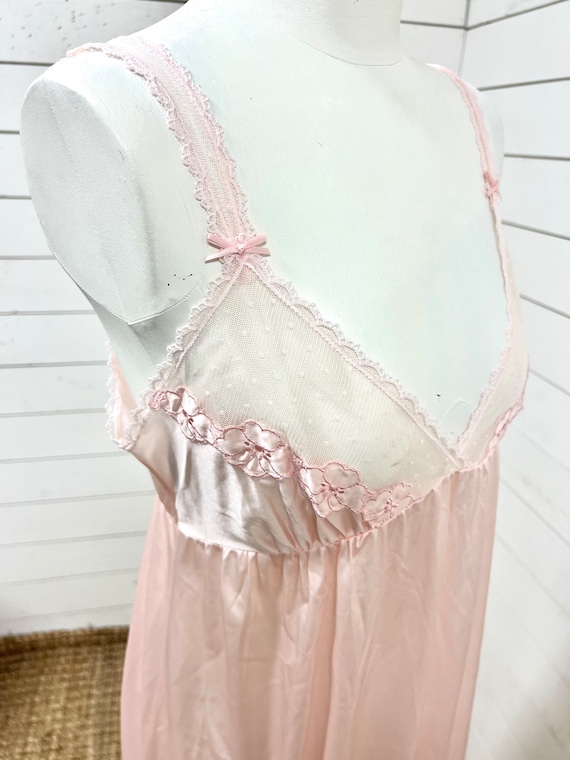 Vintage Lorraine night gown with tags nwt pink me… - image 9