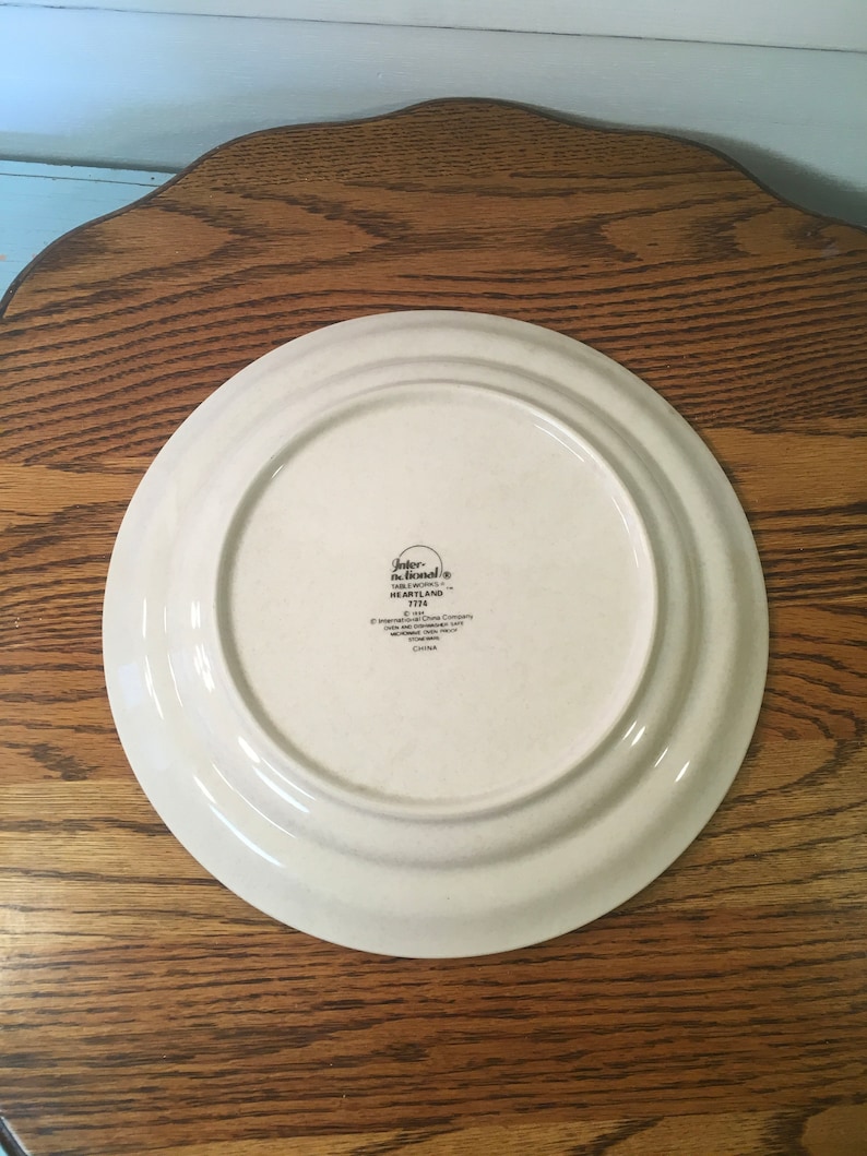 Vintage plate international stoneware heartland tableworks china 7774 replacement dinner retro decor