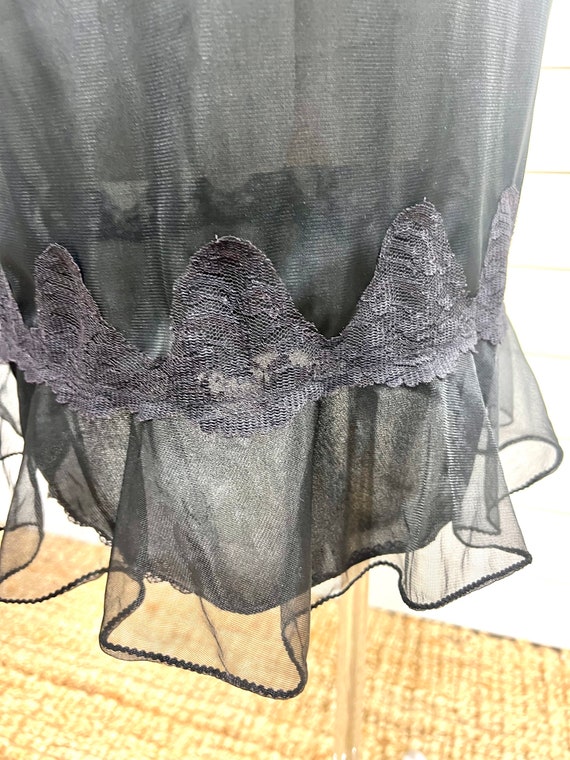 Vintage full slip movie star black dress slip size 34… Gem