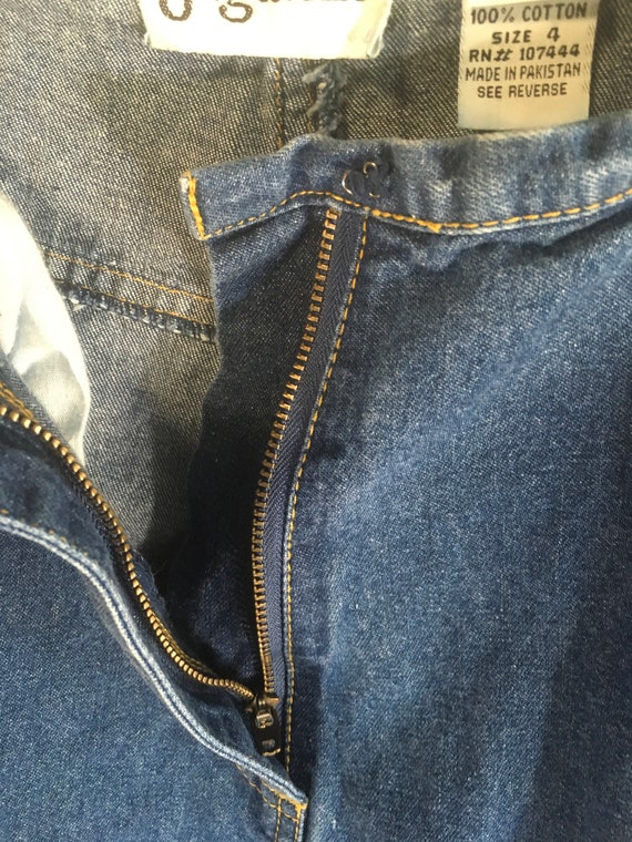 Vintage denim skirt blue jean long bagatelle size… - image 4
