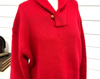 Vintage mark shale wool sweater red university xl