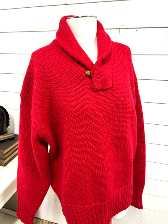 Vintage mark shale wool sweater red university xl