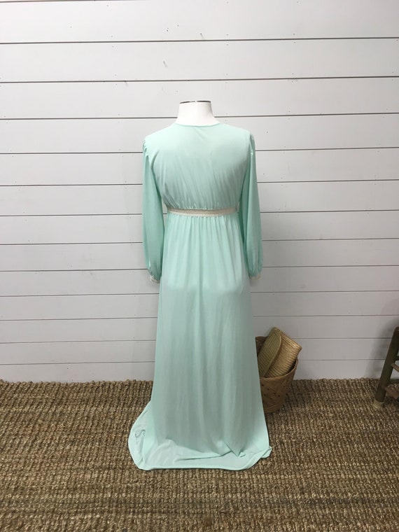 Vintage nightgown green robe small lorrain nylon … - image 9