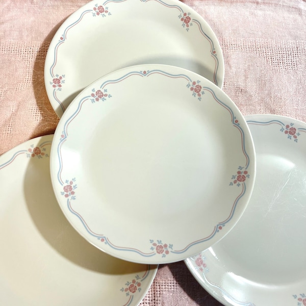 Vintage corelle plates dinner English Breakfast blue pink flowers replacement