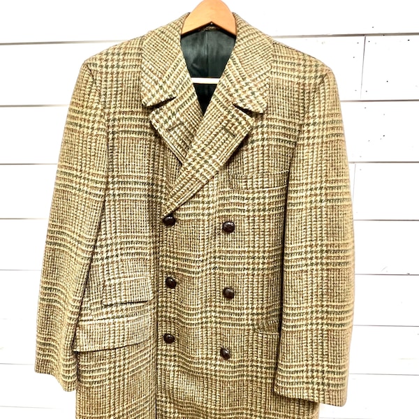 Vintage mens double breasted coat retro dress coat