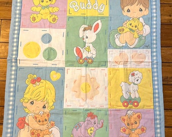 Vintage baby quilt handmade little buddy decor gift