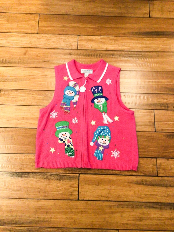 Vintage Ladies Christmas Sweater Vest 