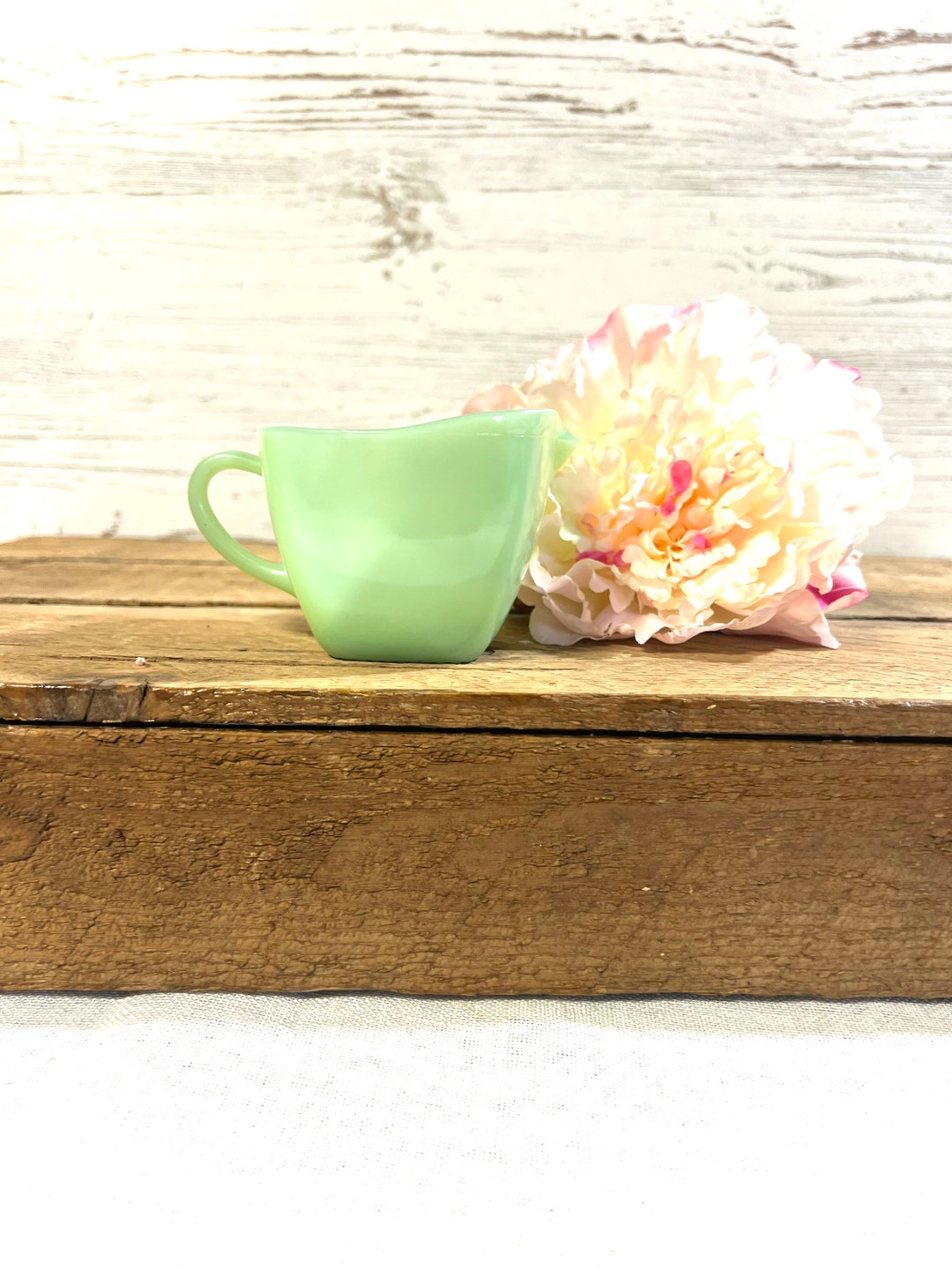 Vintage Fire King Jadeite Creamer Charm Replacement Decor Green Etsy