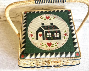 Vintage sewing basket azar storage craft