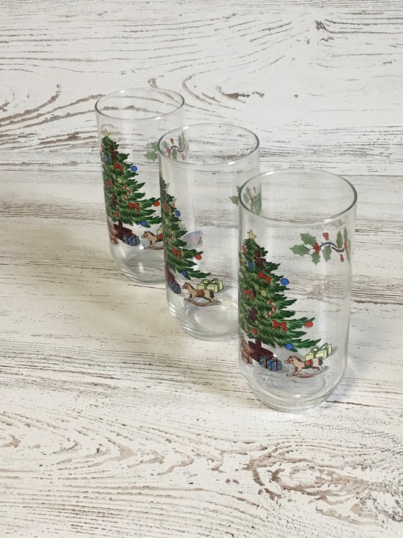 Christmas glass tumblers Clearance