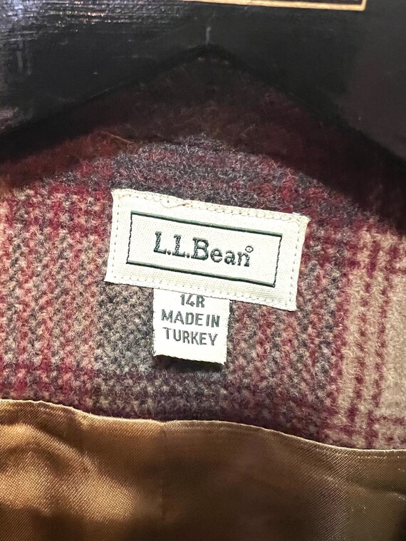 Vintage L.L. Bean blazer wool cashmere 14R plaid … - image 3