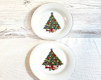 Vintage Christmas tree plates sea gull replacement holiday decor