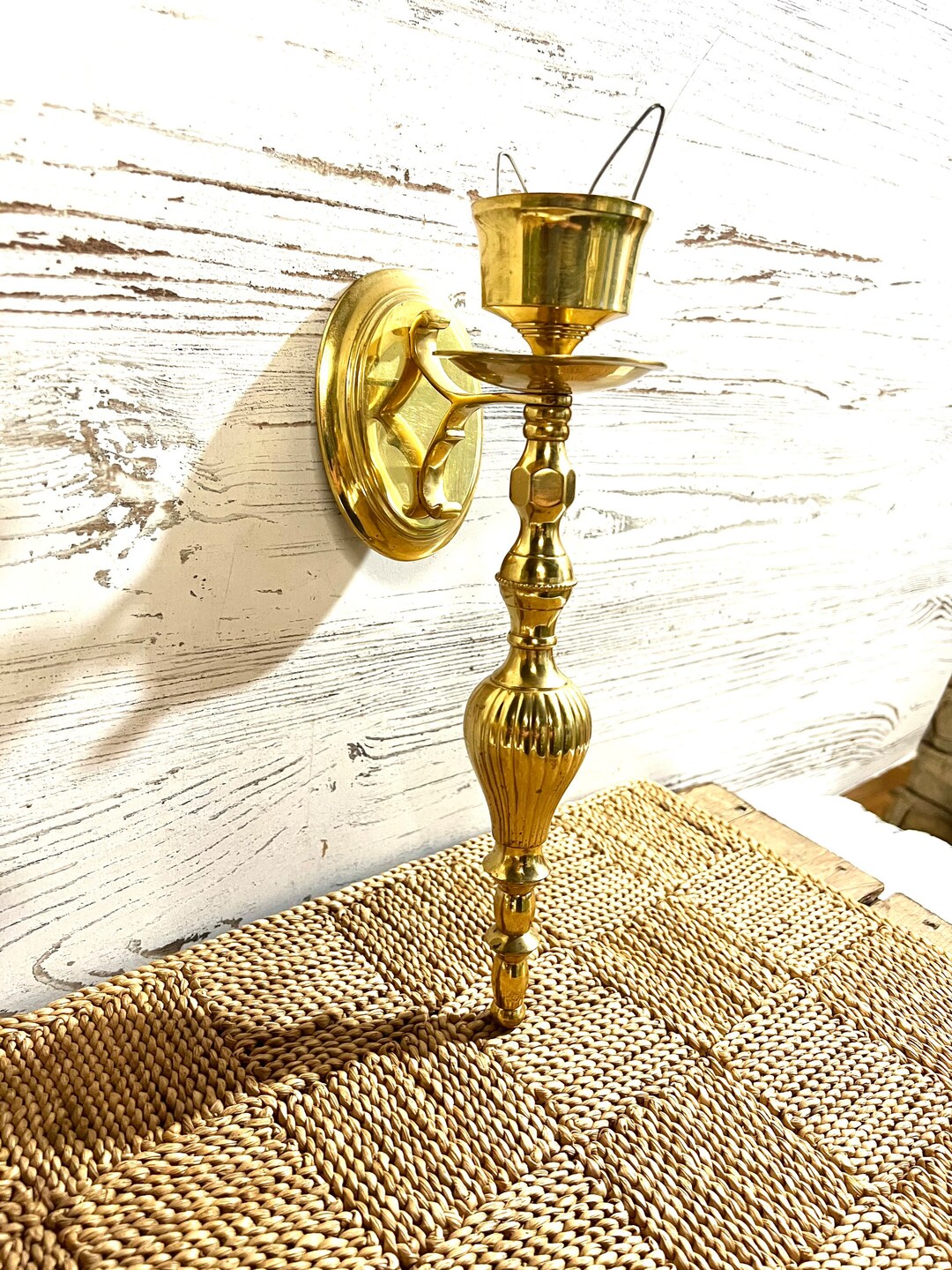 Vintage Brass Candle Wall Sconce Holder Decor Regency Cottage Core Etsy
