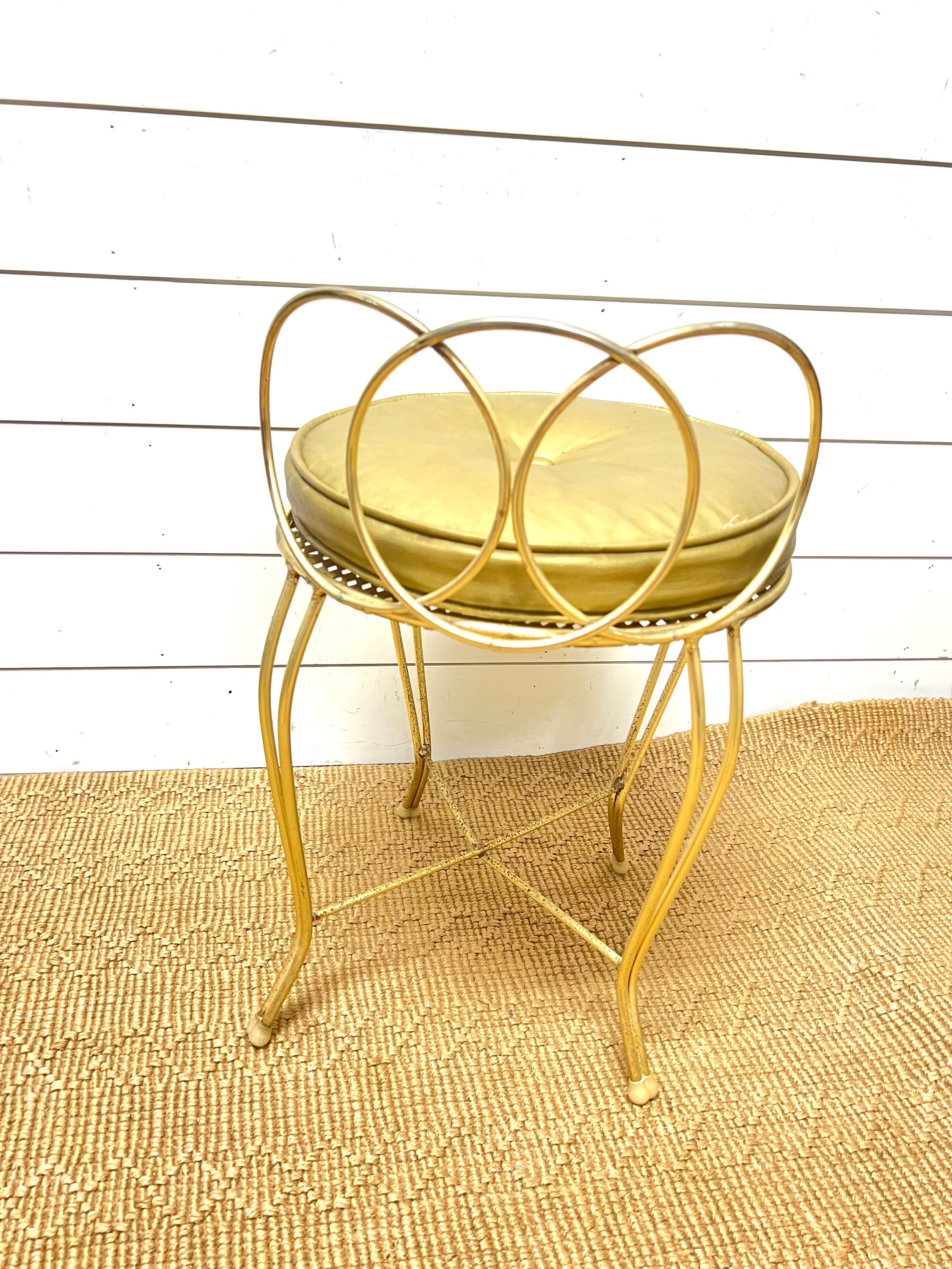 Vintage gold vanity chair deals