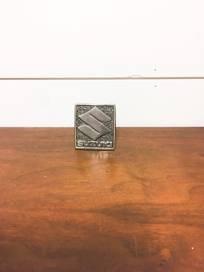 Vintage belt buckle Suzuki retro mod biker gift metal
