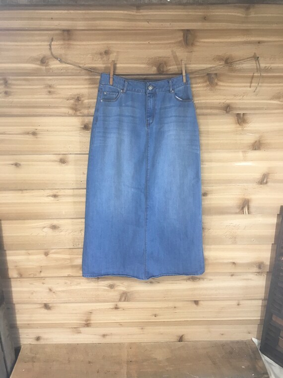 chaps denim skirt