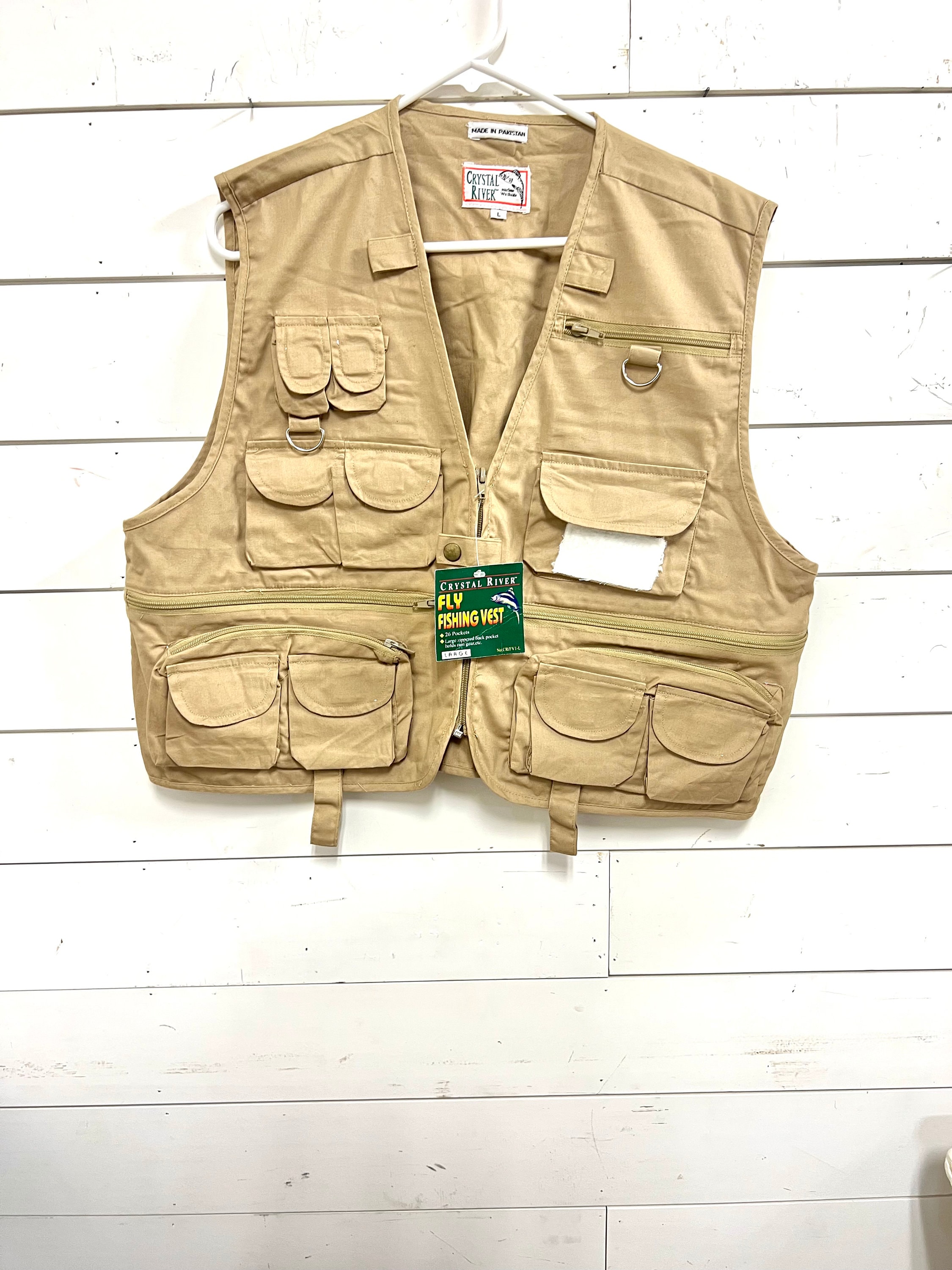 Field & Stream Fly Fishing Vest Men's Size Large Khaki Beige