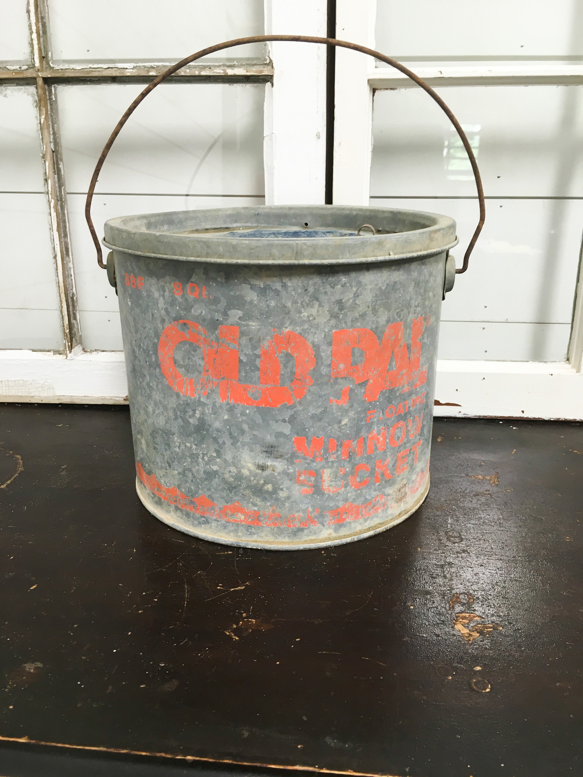 Seau à franges industriel en acier galvanisé de 13 litres - Grand seau