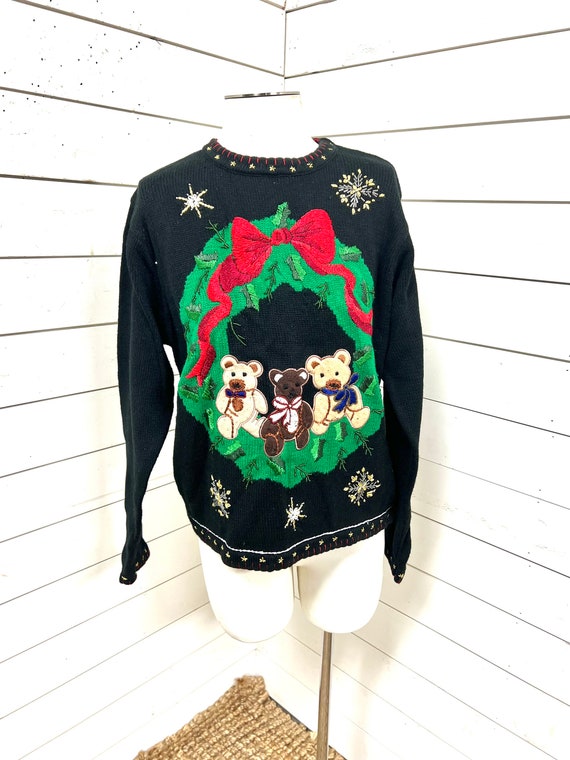 Vintage Christmas sweater Bp design large ugly
