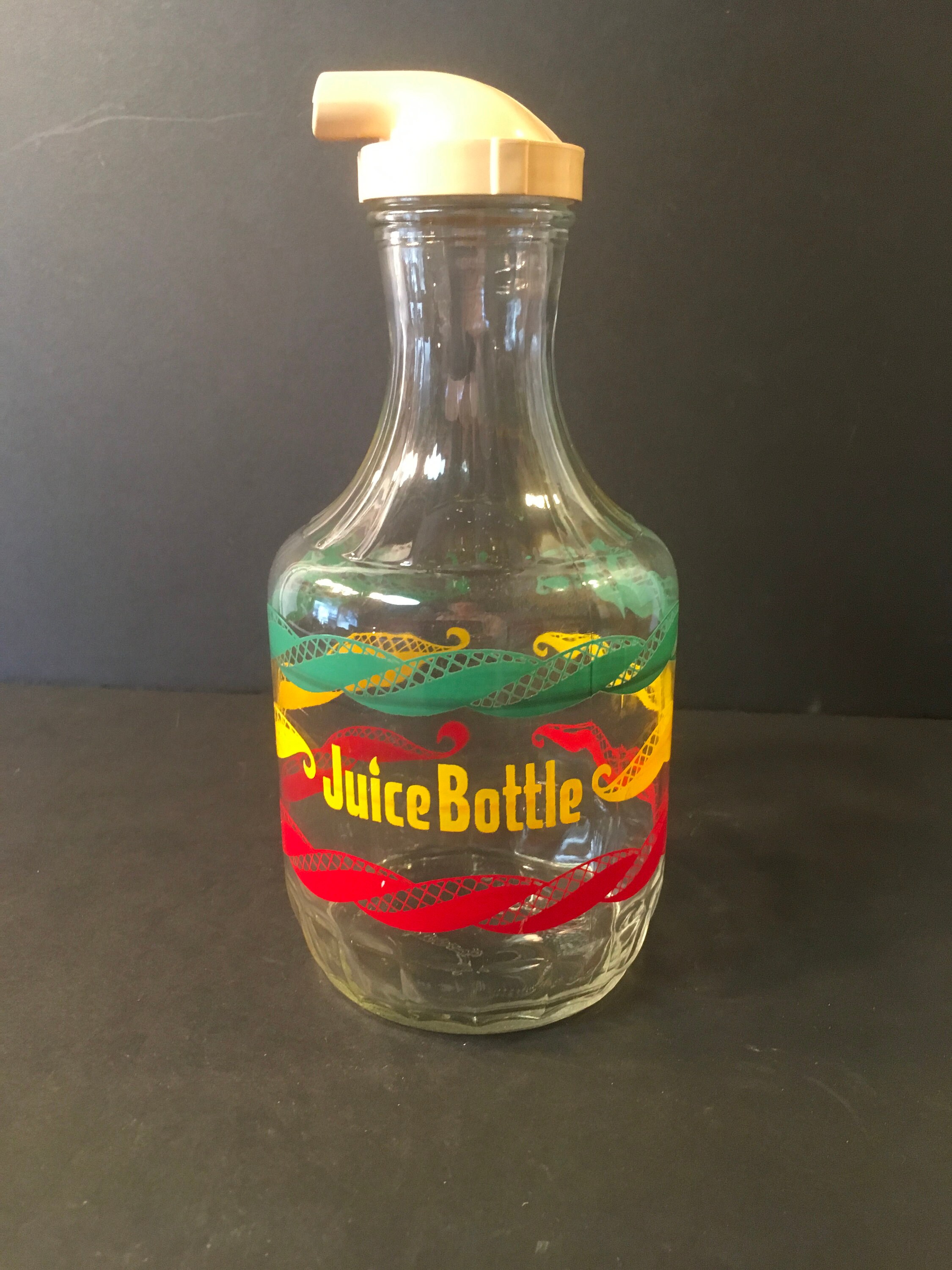 Vintage juice bottle jug duraglas retro decanter pitcher red Etsy