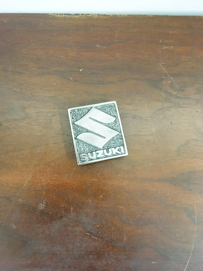 Vintage belt buckle Suzuki retro mod biker gift metal
