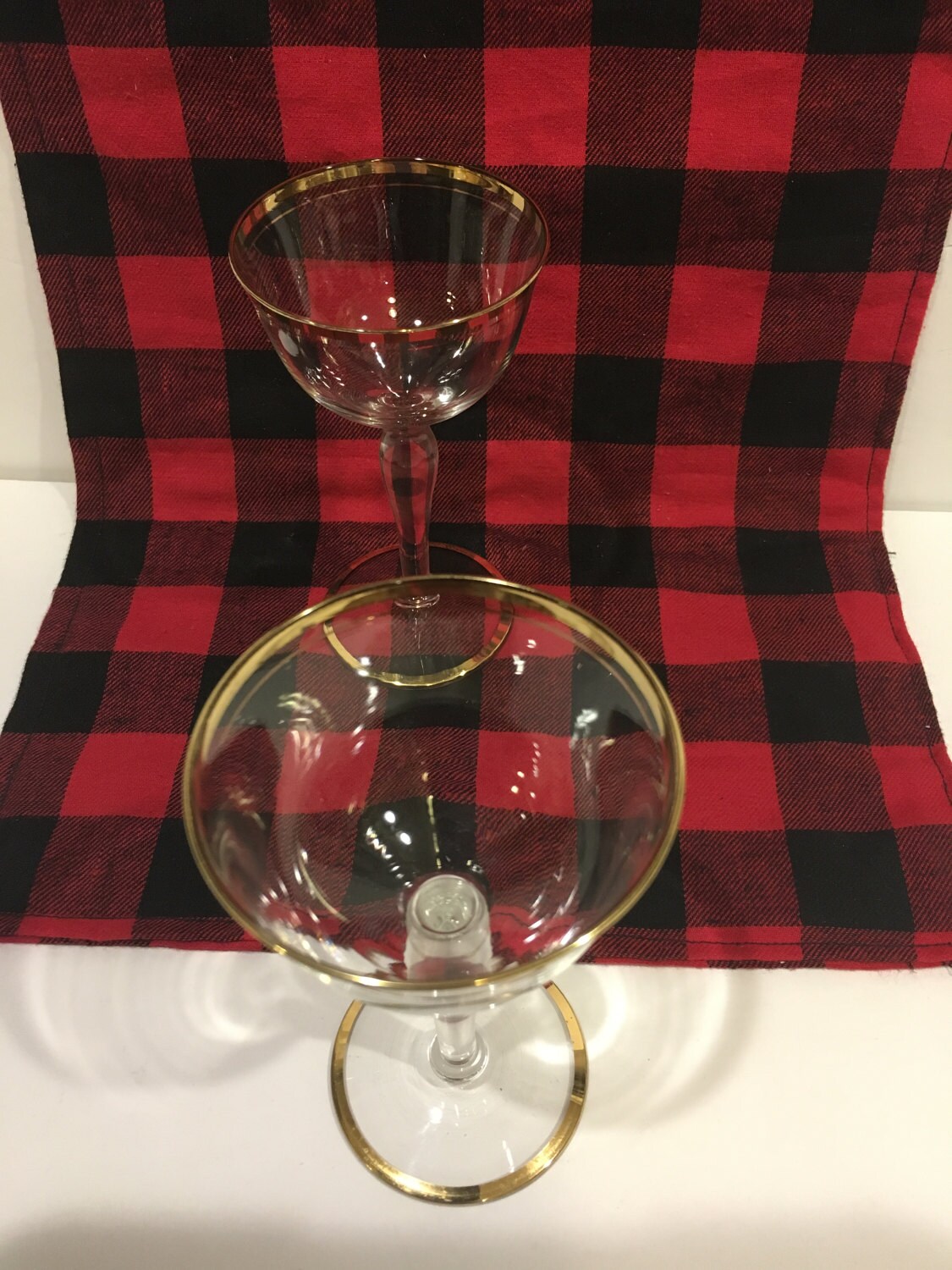 Vintage Glasses Gold Trim Glasses Wine Cocktail Barware Etsy