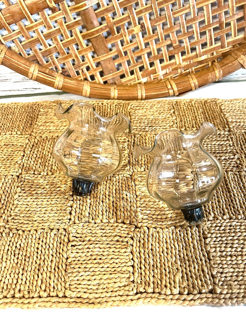 Vintage Candle Sconce Glass Clear Ruffle Edge Replacement Etsy