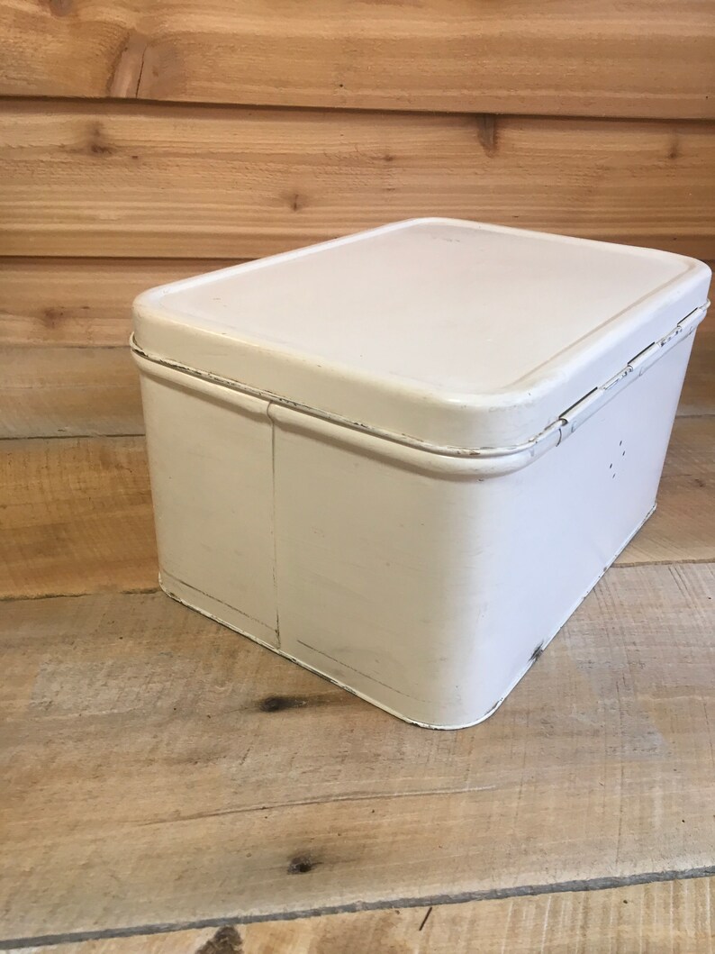 Vintage Breadbox Bread Box Metal Decoware Fruit Apple Retro Etsy