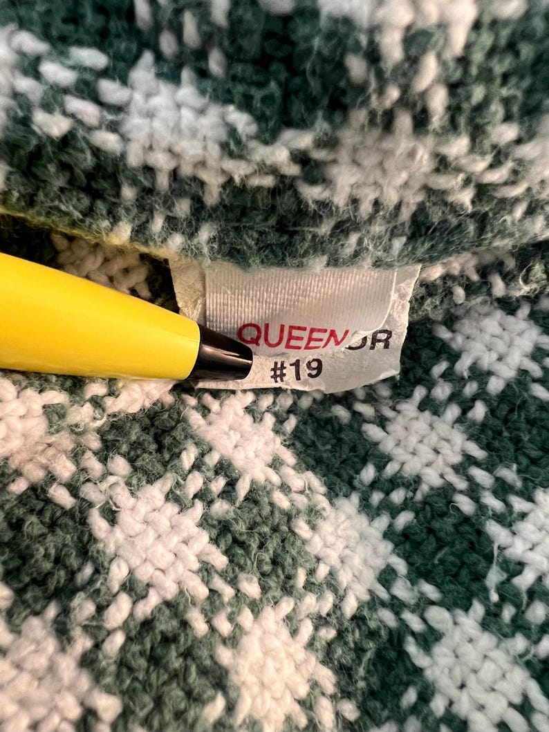 Vintage Ralph Lauren Blanket Green Gingham Queen Size Cotton Decor Etsy