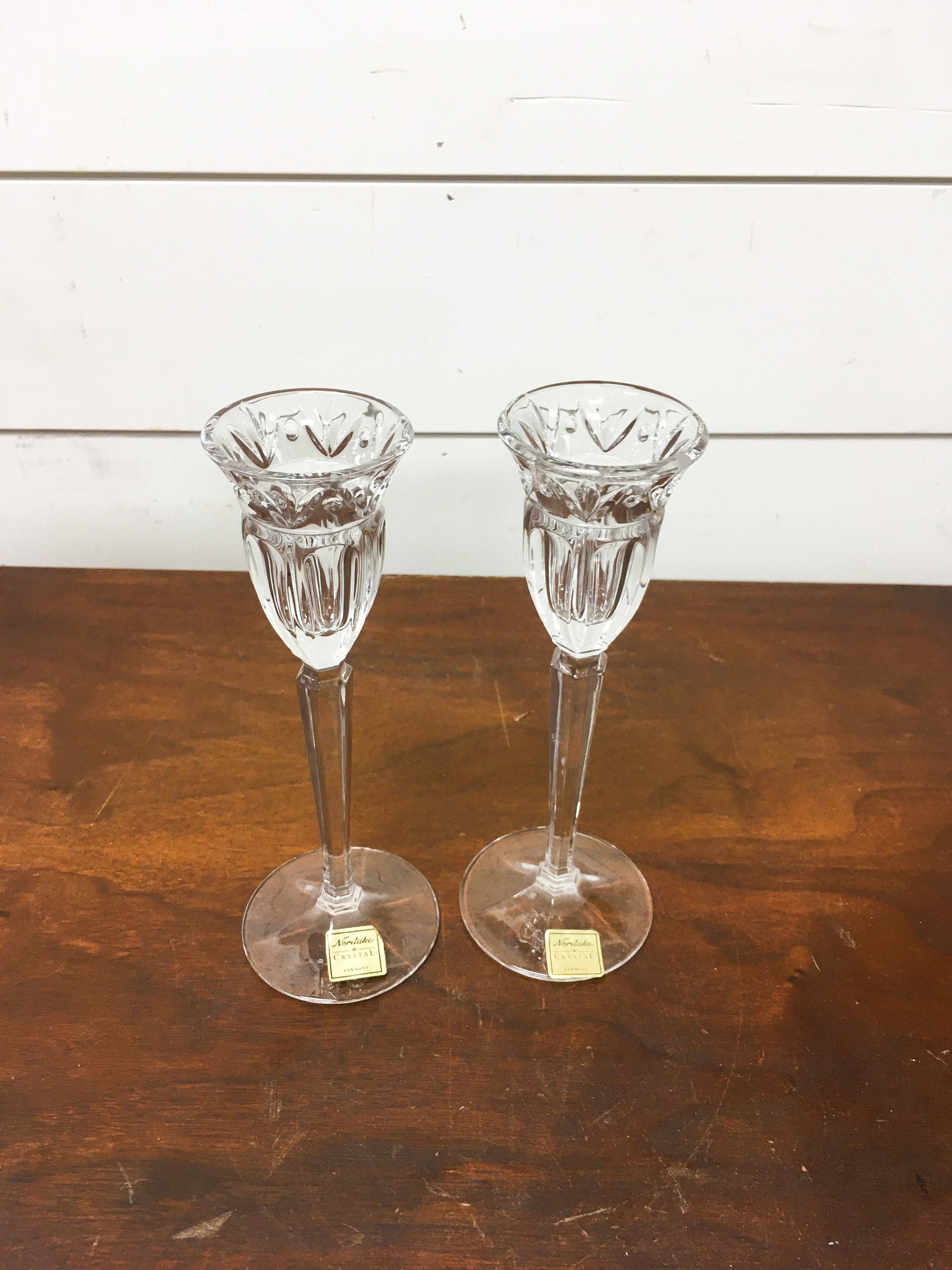 Vintage Candle Holders Noritake Crystal Germany Decor Wedding Etsy