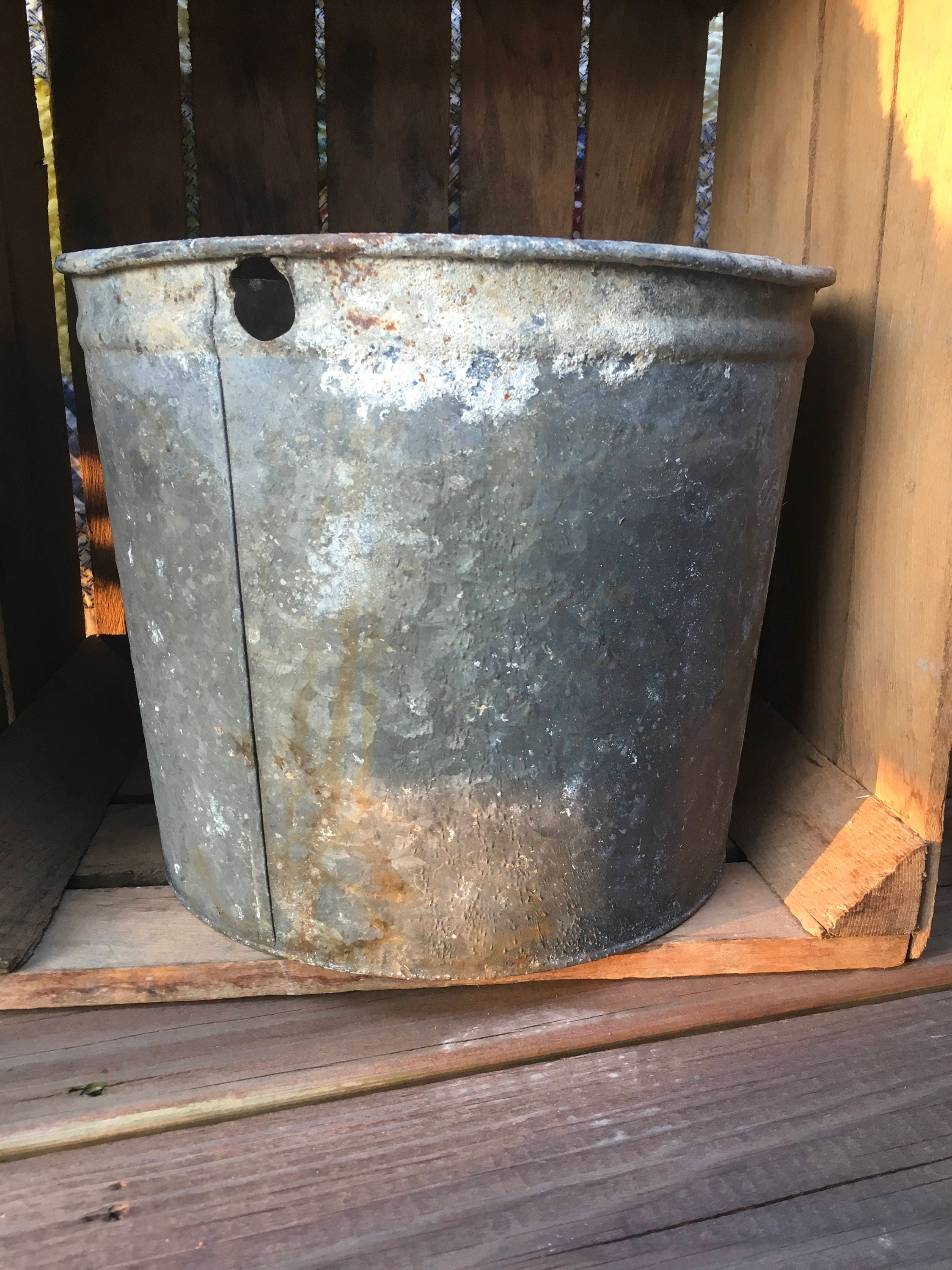 Vintage bucket galvanized sap Vermont sap bucket maple syrup Etsy