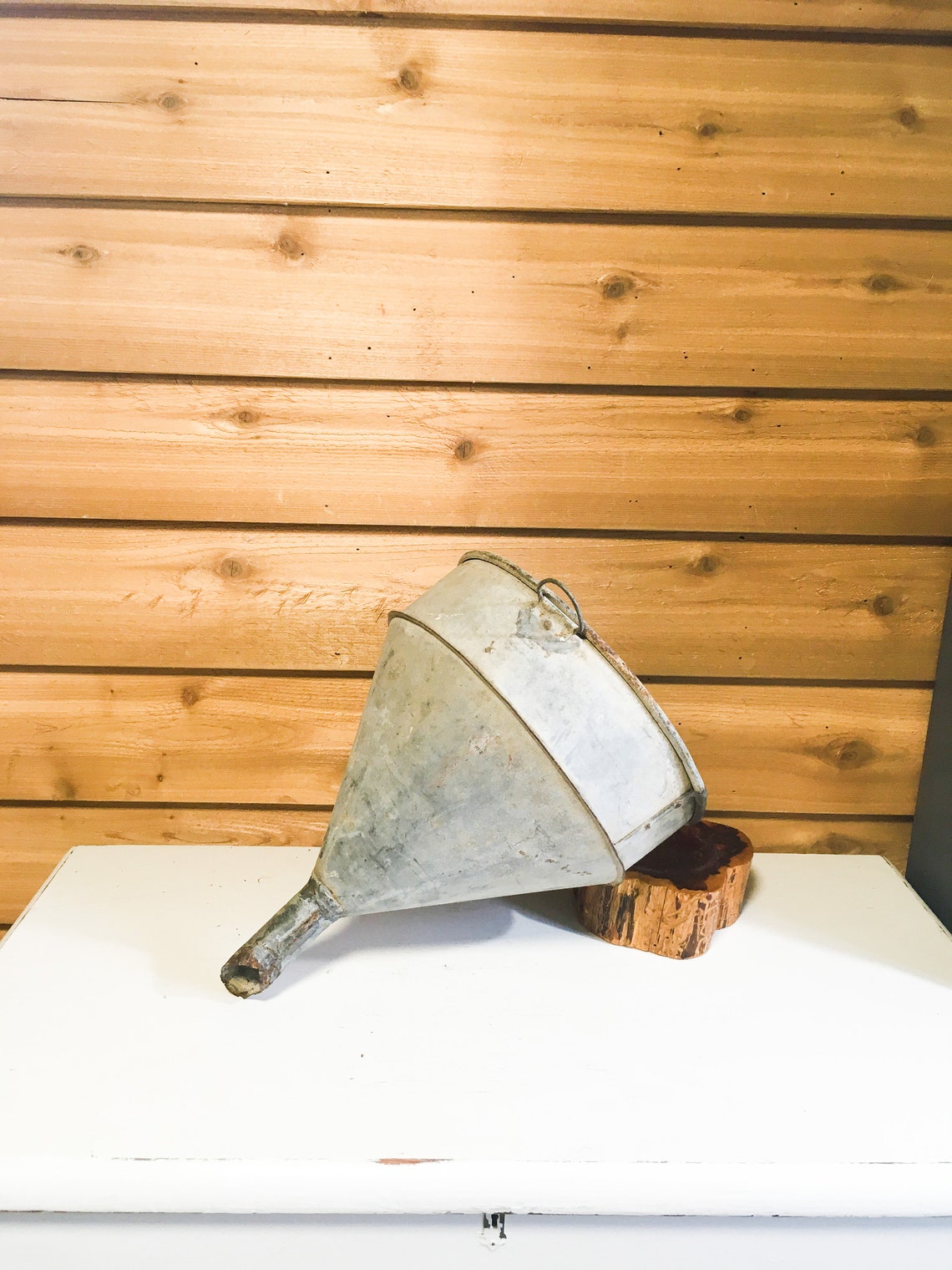 Vintage Funnel Galvanized Metal Large Funnel Farmhouse Planter Etsy