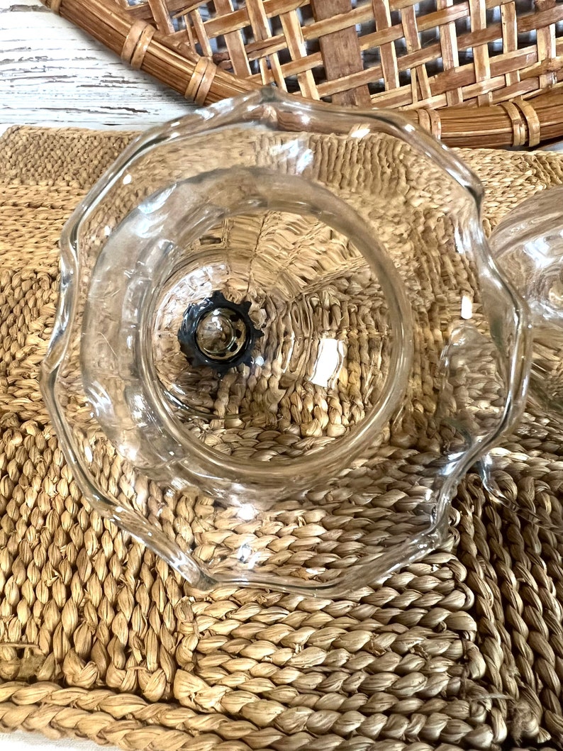 Vintage Candle Sconce Glass Clear Ruffle Edge Replacement Etsy