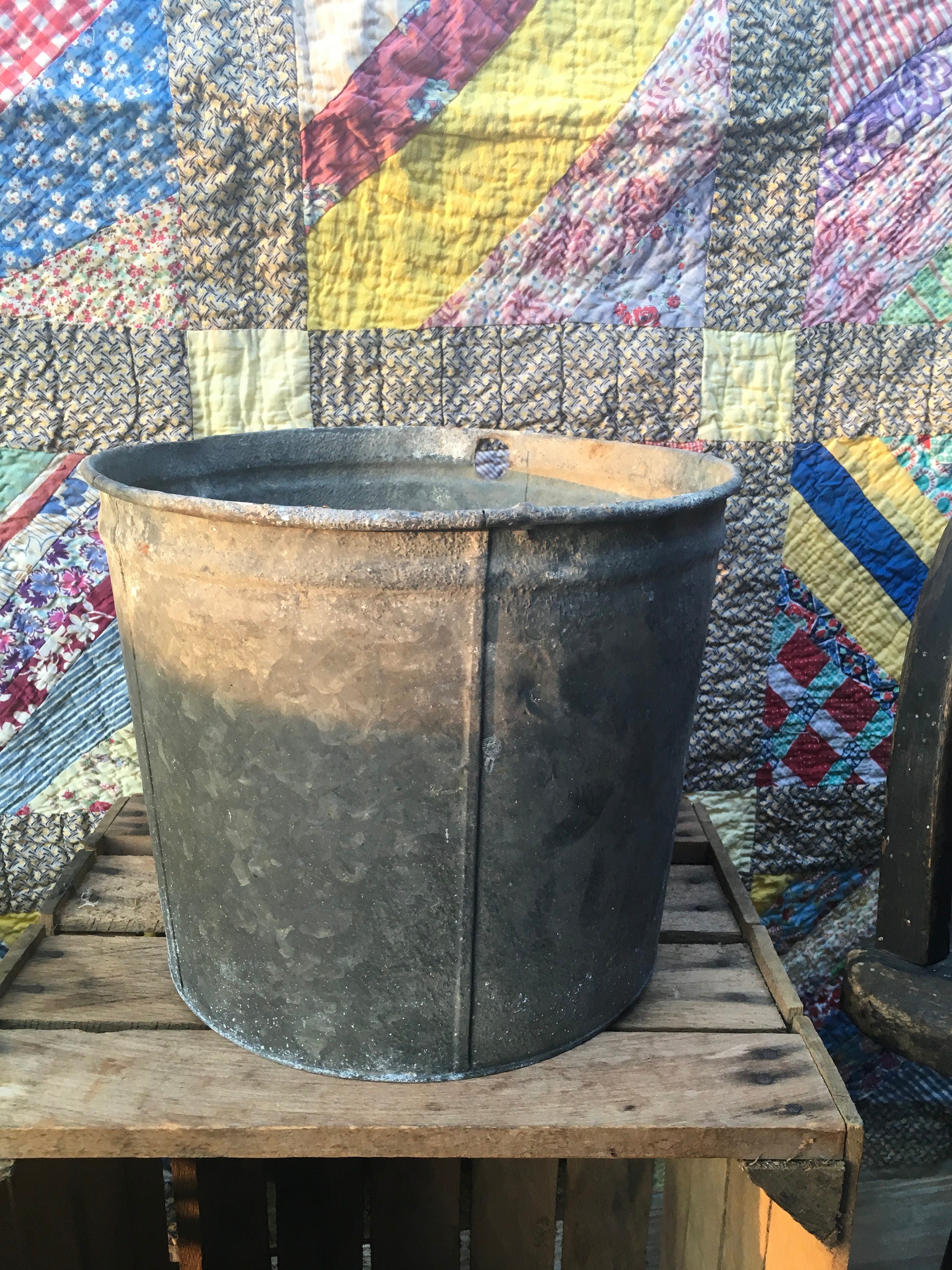 Vintage bucket galvanized sap Vermont sap bucket maple syrup Etsy