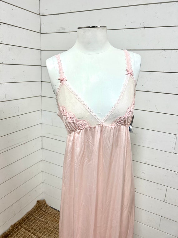 Vintage Lorraine night gown with tags nwt pink me… - image 3