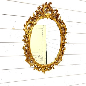 Vintage mirror gold resin wall decor retro regency