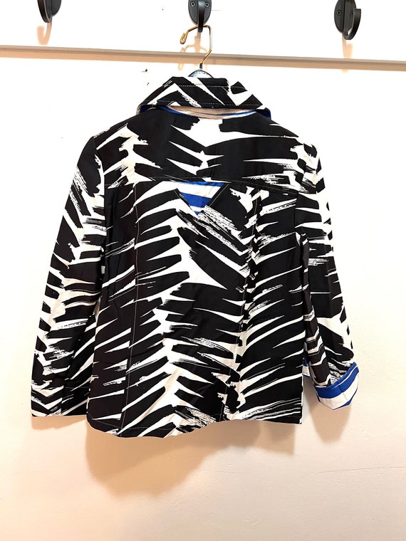 ladies Berek jacket medium black white blue - image 8