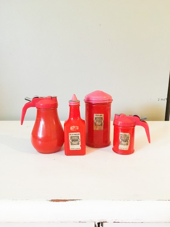 Vintage Sugar Syrup Creamer Vinegar Jar Dispenser Gemco Retro Etsy