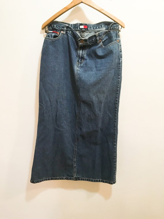 Vintage Tommy Hilfiger Denim Skirt Long Blue Jean Skirt Size - Etsy