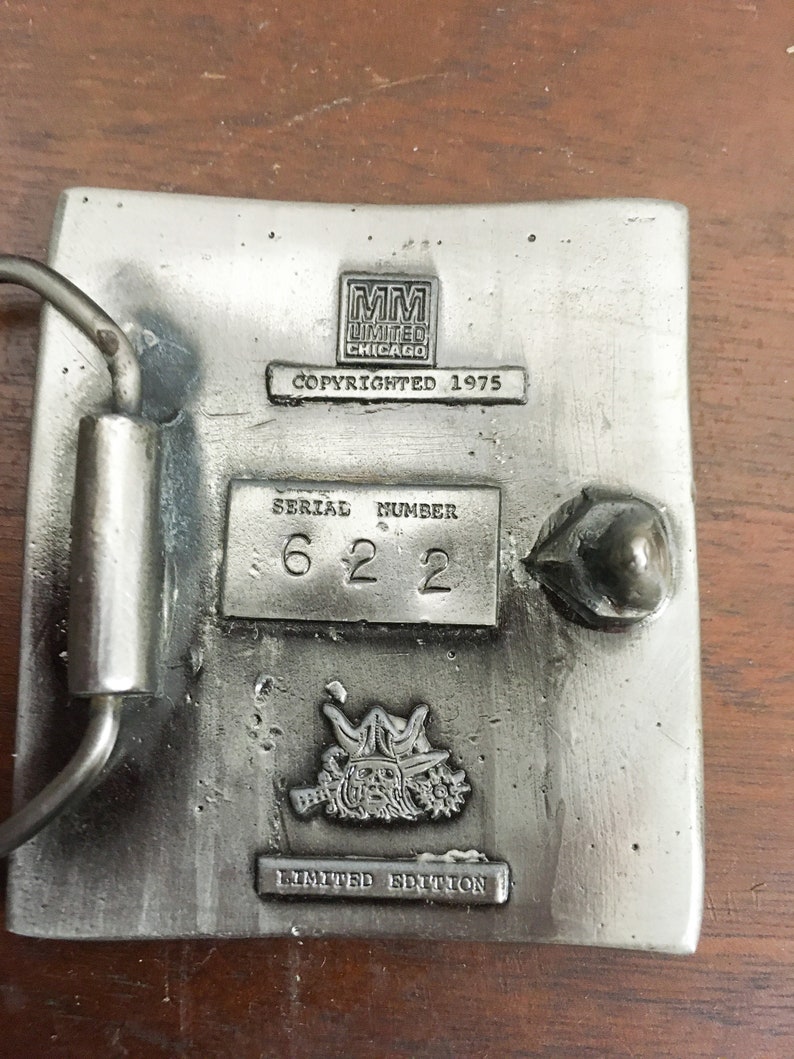 Vintage belt buckle Suzuki retro mod biker gift metal