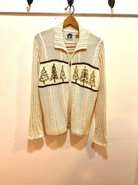 Vintage Christmas sweater ugly storybook knits la… - image 2