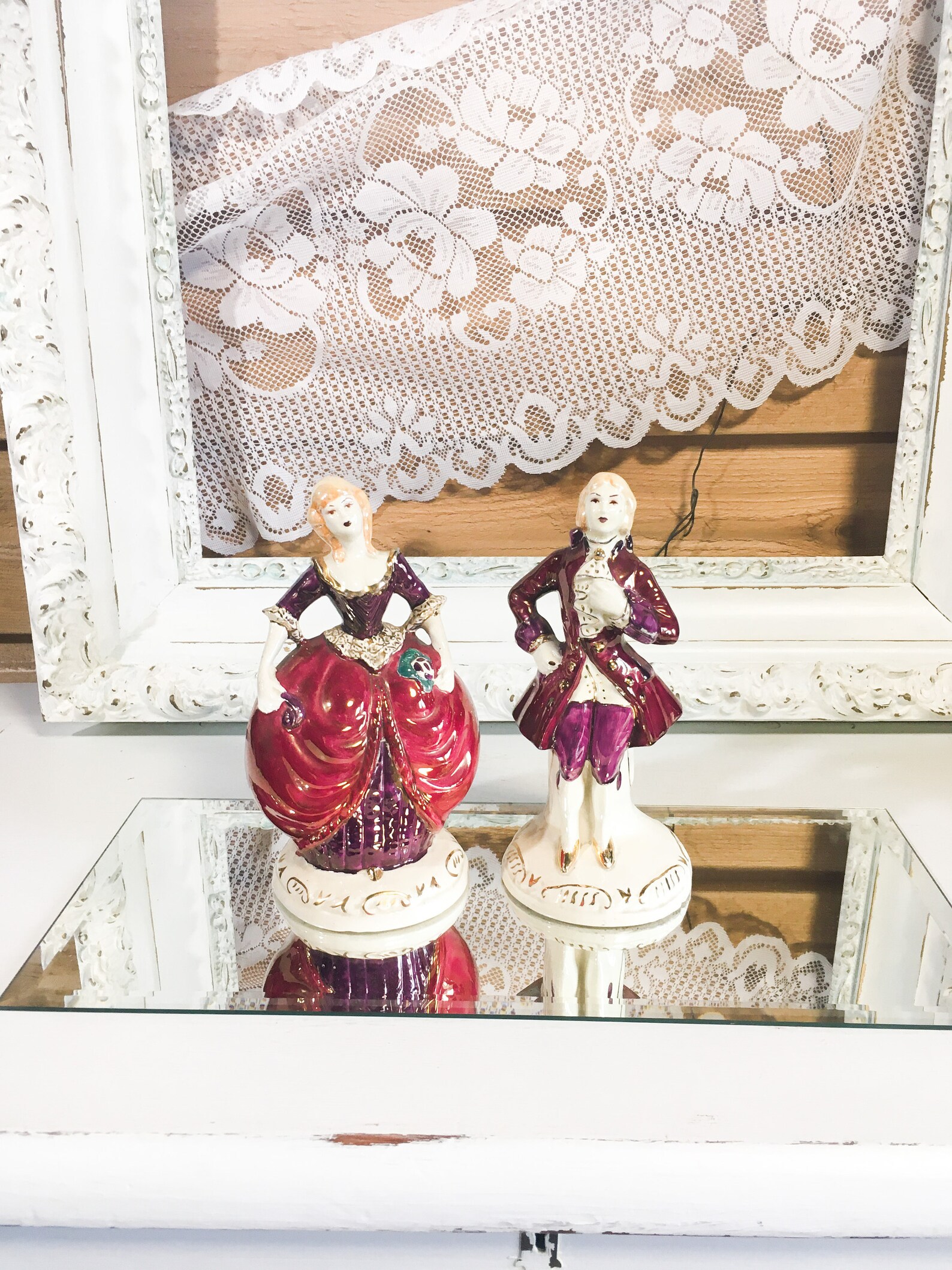 Vintage figurine Victorian man woman statue decor mexico | Etsy