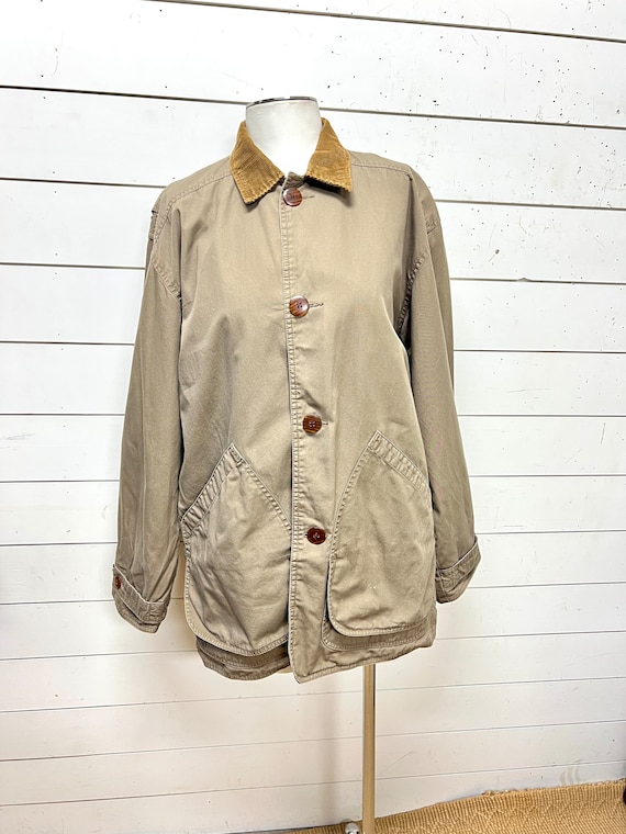 Vintage J CREW Barn Coat Chore Jacket Mens S Corduroy… Gem