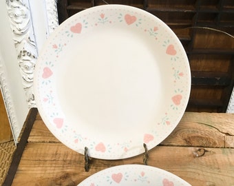 Vintage Corelle plate 2 hearts forever yours Replacement dinner 10 1/4” decor plate