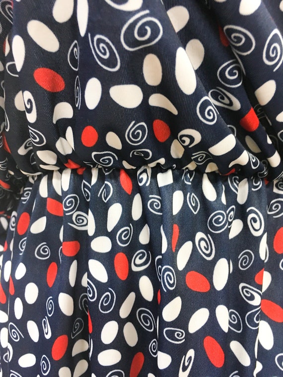 Vintage ladies dress Blair red blue white polyest… - image 8