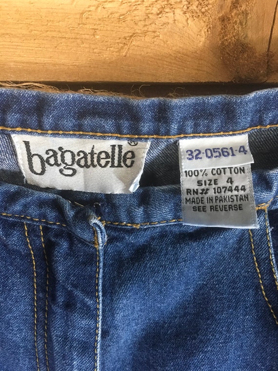 Vintage denim skirt blue jean long bagatelle size… - image 3