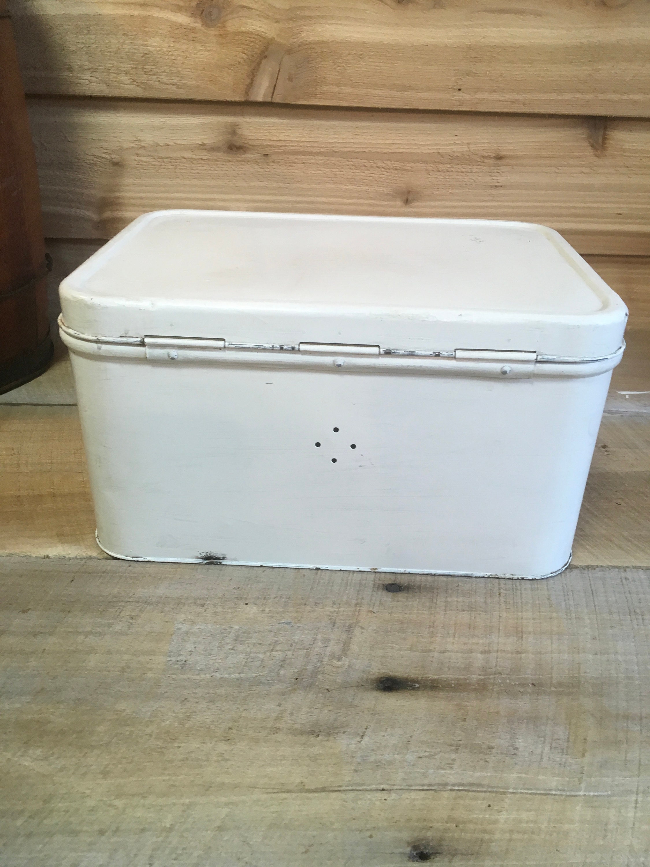 Vintage Breadbox Bread Box Metal Decoware Fruit Apple Retro Etsy