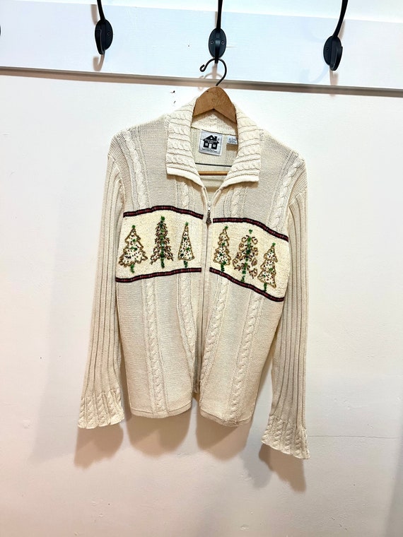 Vintage Christmas sweater ugly storybook knits la… - image 1